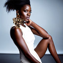 Nonso Square top flower petal earrings