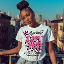 I AM HER — Hot Pink Graffiti Graphic Tee | Around the Way Girl Collection