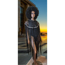 Queen Ankara Laced /Laticed Long Fringe Cape