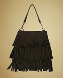 Fringe Bucket Suede Bag
