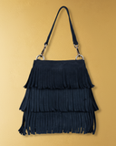 Fringe Bucket Suede Bag