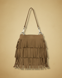 Fringe Bucket Suede Bag