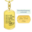 I AM A MAN Military Keychain