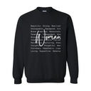 Definition of a Woman — The Statement. The Standard | White Print Crewneck | Definitions of Her Collection