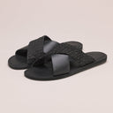 Pike Leather Sandal: Black on Black