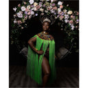 Queen Ankara Laced /Laticed Long Fringe Cape