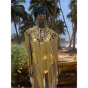 Queen Ankara Laced /Laticed Long Fringe Cape