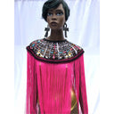 Queen Ankara Laced /Laticed Long Fringe Cape