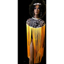 Queen Ankara Laced /Laticed Long Fringe Cape