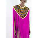Queen Ankara Laced /Laticed Long Fringe Cape