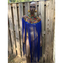 Queen Ankara Laced /Laticed Long Fringe Cape