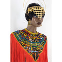 Queen Ankara Laced /Laticed Long Fringe Cape