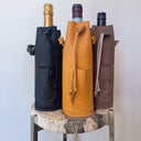 Leather Bottle Tote with Pocket