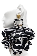 Nonso Square top flower petal earrings