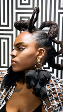 Nonso Square top flower petal earrings