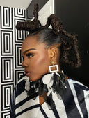 Nonso Square top flower petal earrings