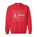 Definition of a Woman — The Statement. The Standard | White Print Crewneck | Definitions of Her Collection