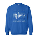 Definition of a Woman — The Statement. The Standard | White Print Crewneck | Definitions of Her Collection