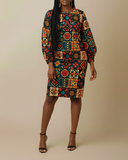 Zora African Print Puff Sleeve Dress