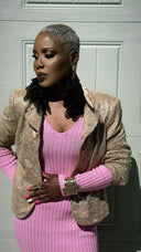 Nonso Square top flower petal earrings