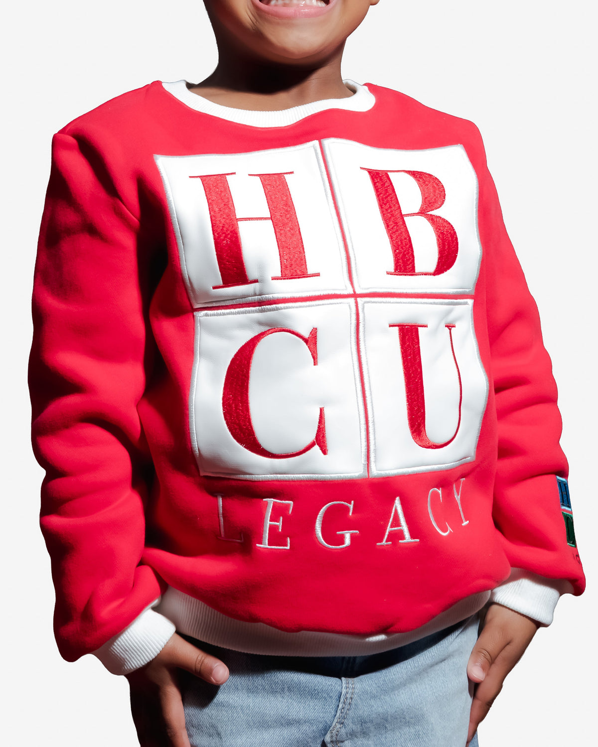 Red and White HBCU Legacy Kids Crewneck