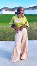 Nonso Square top flower petal earrings