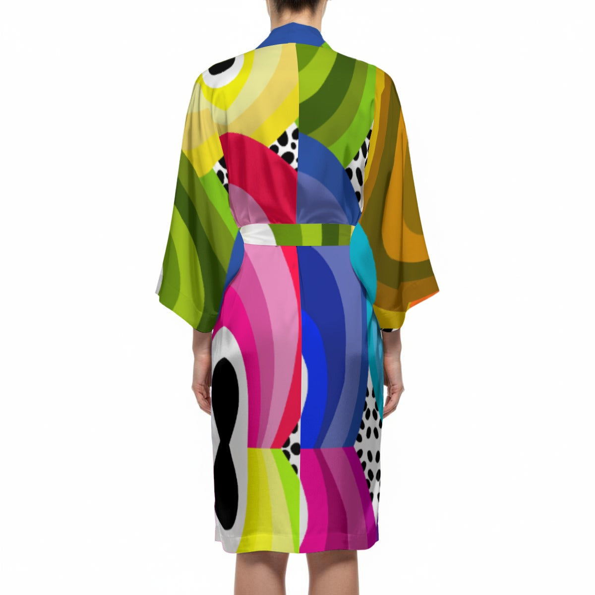 Pendo Design- Women’s Satin-Feel Kimono Robe (Short)