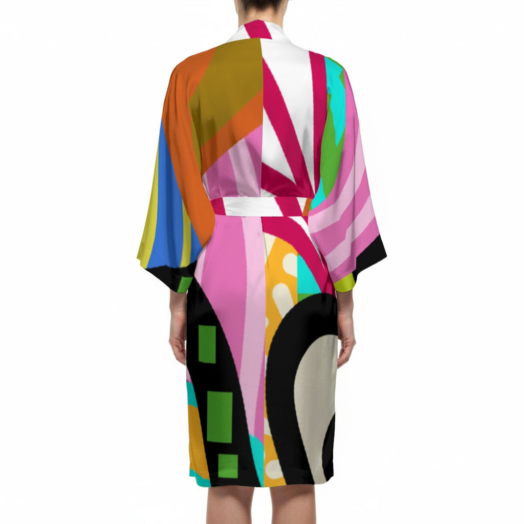 Lenani Design- Women’s Satin-Feel Kimono Robe (Short)