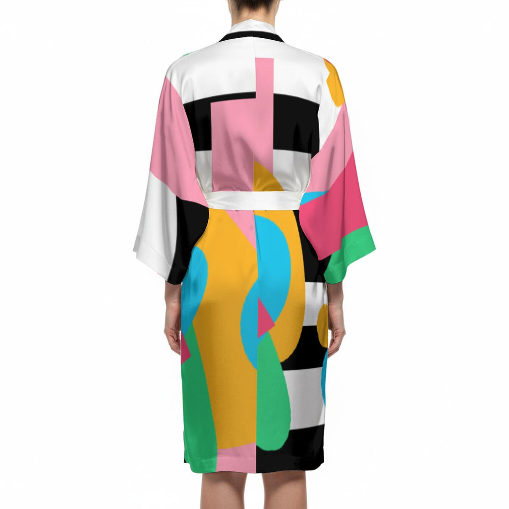 Amayah Design- Women’s Satin-Feel Kimono Robe (Short)