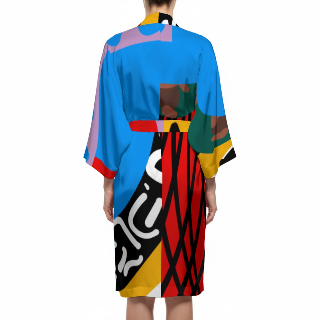 Makena Design- Women’s Satin-Feel Kimono Robe (Short)
