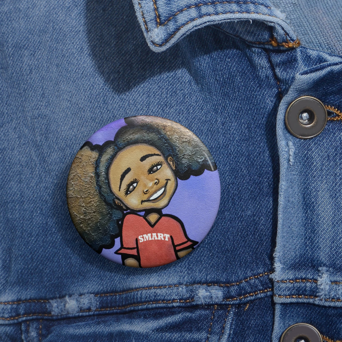 Smart Girl Pin Button