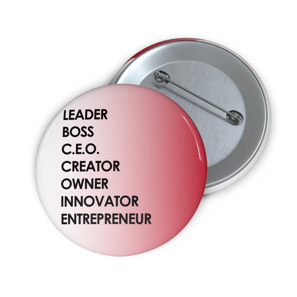 LBC Words Pin Button, White and Red