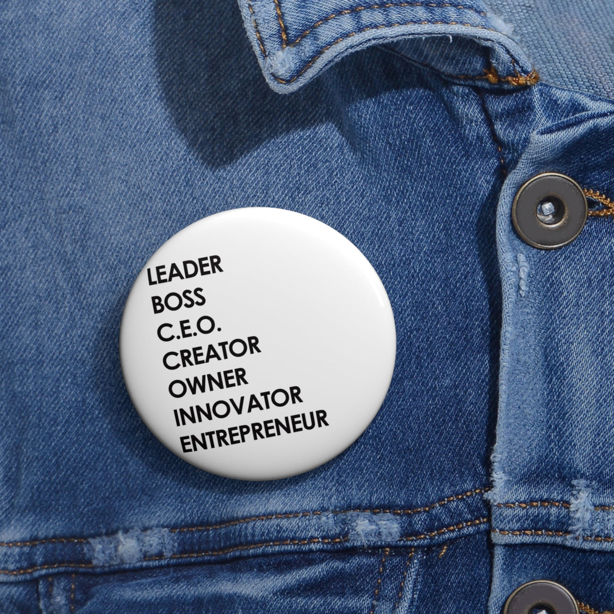 LBC Words Pin Button, White