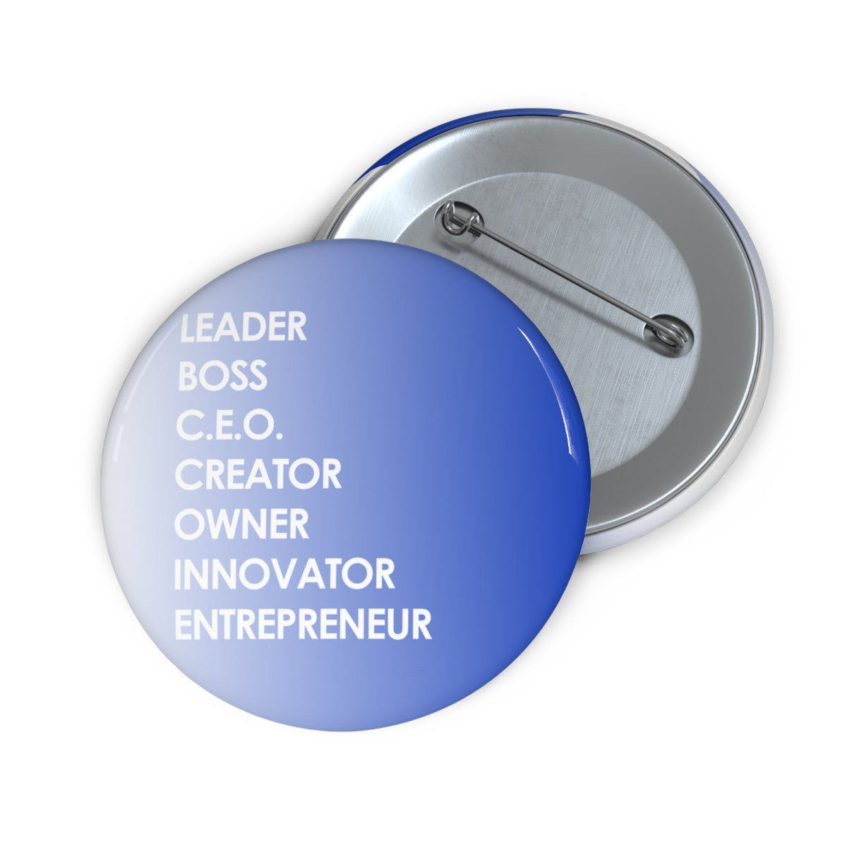 LBC Words Pin Button, White and Blue