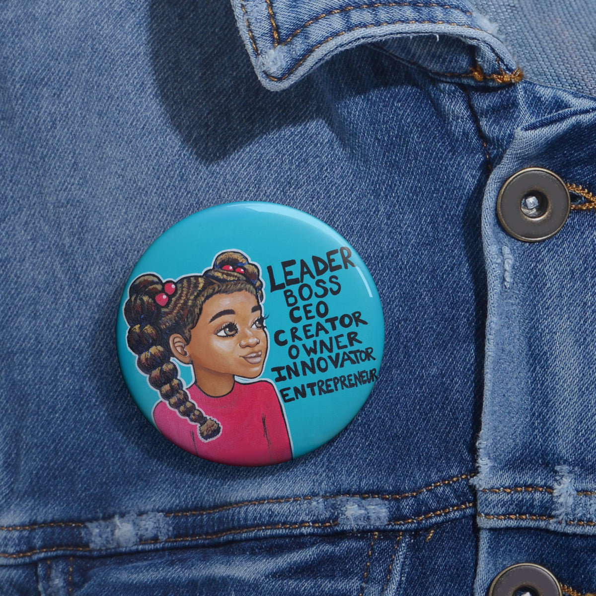 Leader Boss CEO Girl Pin Button