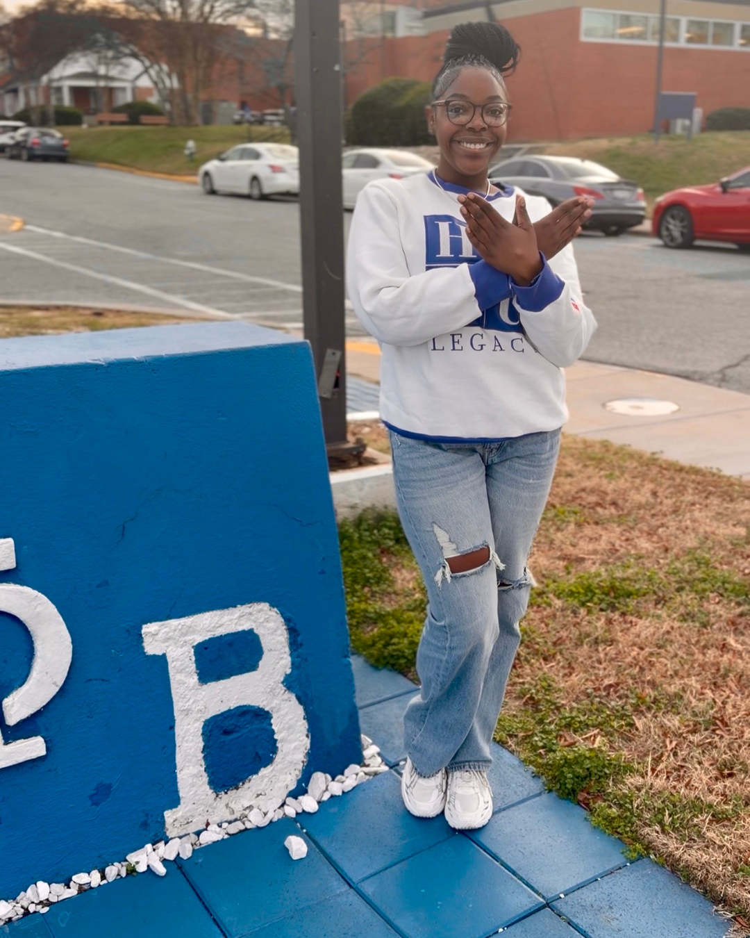 Blue & White HBCU Legacy Adult Crewneck