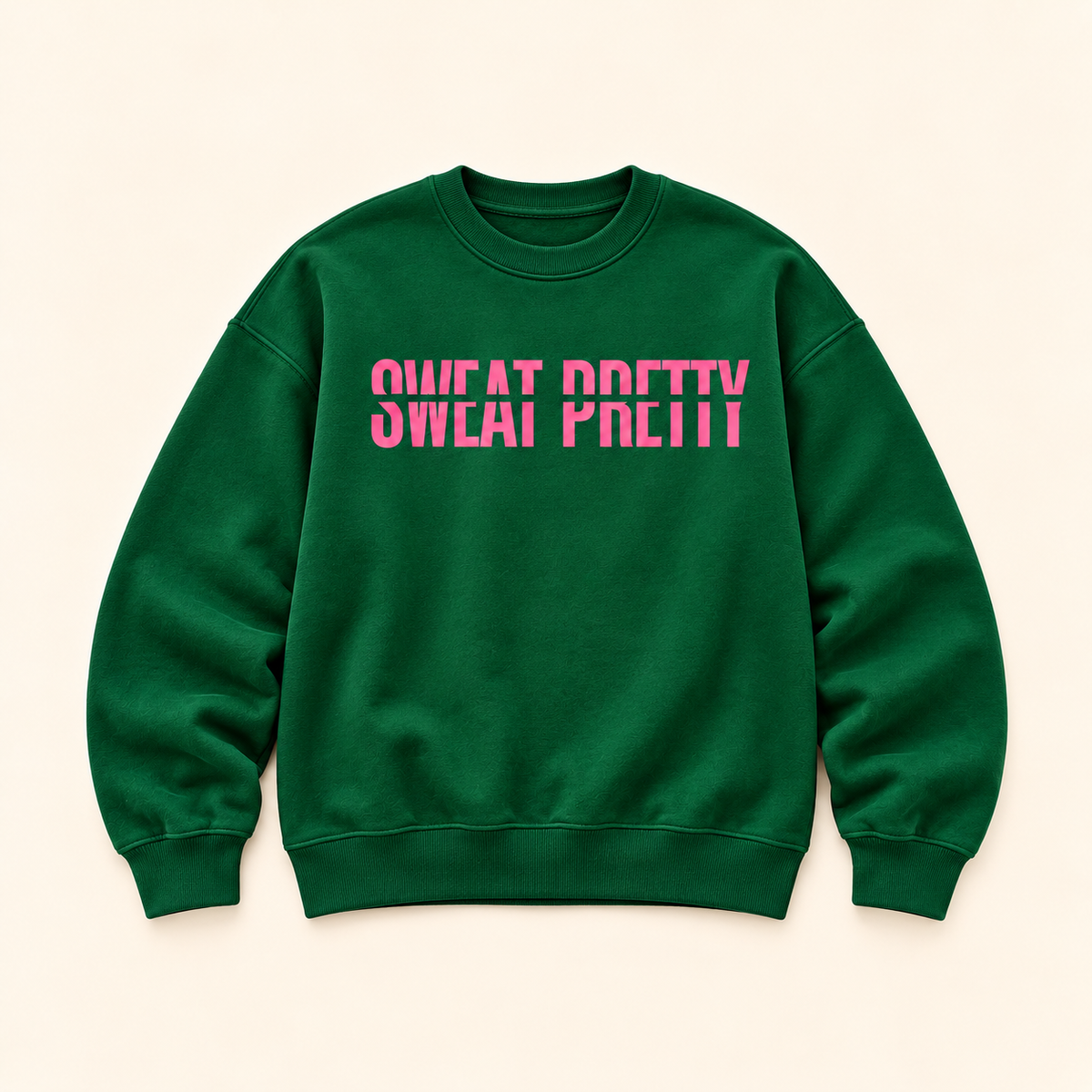 Sweat Pretty Campus Collective - Green w/pink