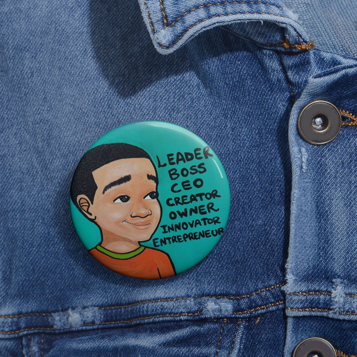 Leader Boss CEO Boy I Pin Button