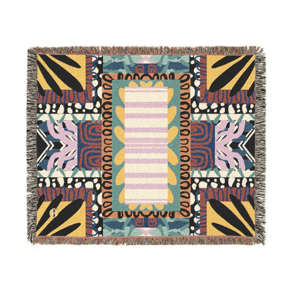 Abeille Creations - Adinkra Design Woven Blanket