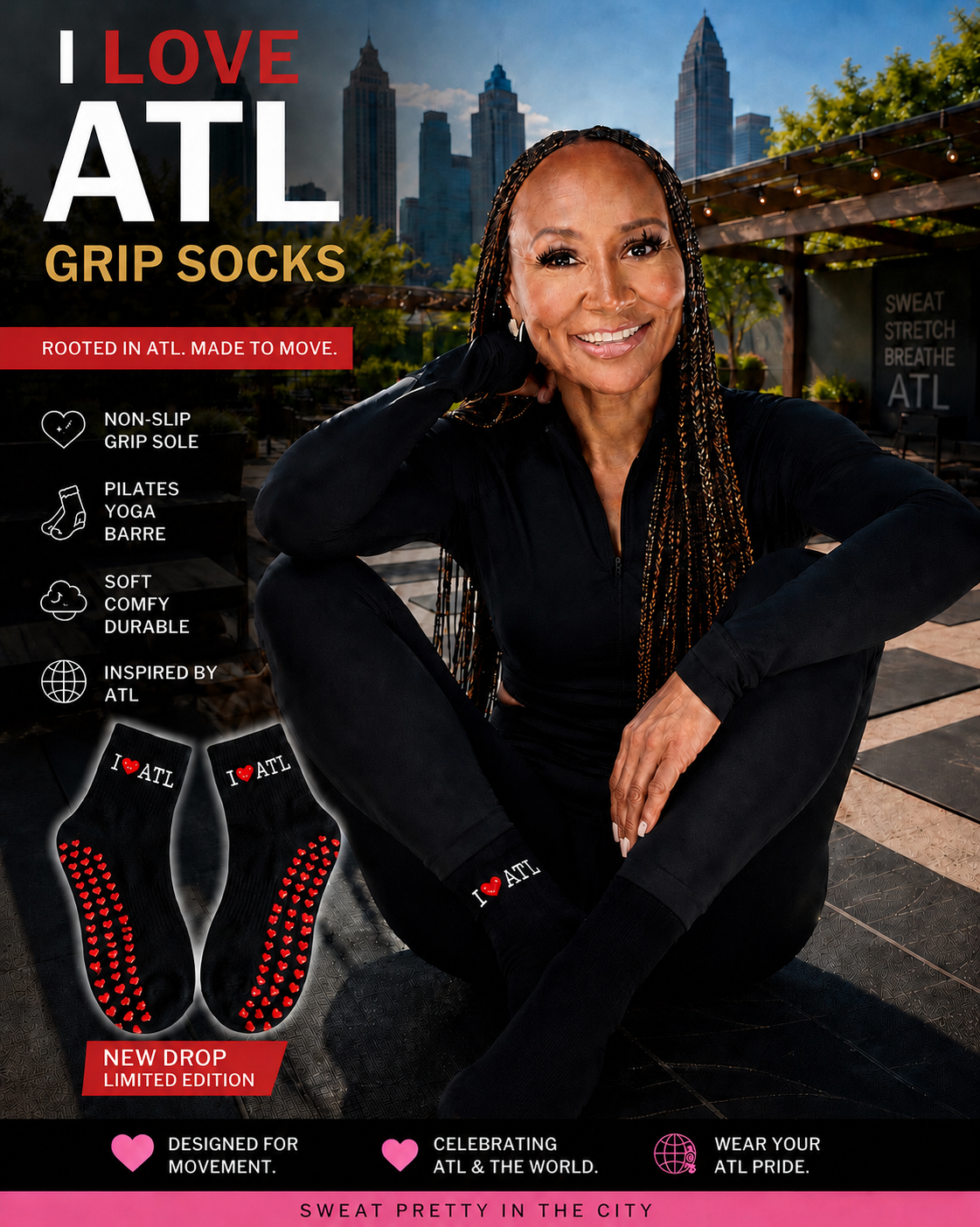 Sweat Pretty™ I ♥️ ATL Limited Edition Grip Socks