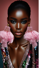 Nonso Square top flower petal earrings