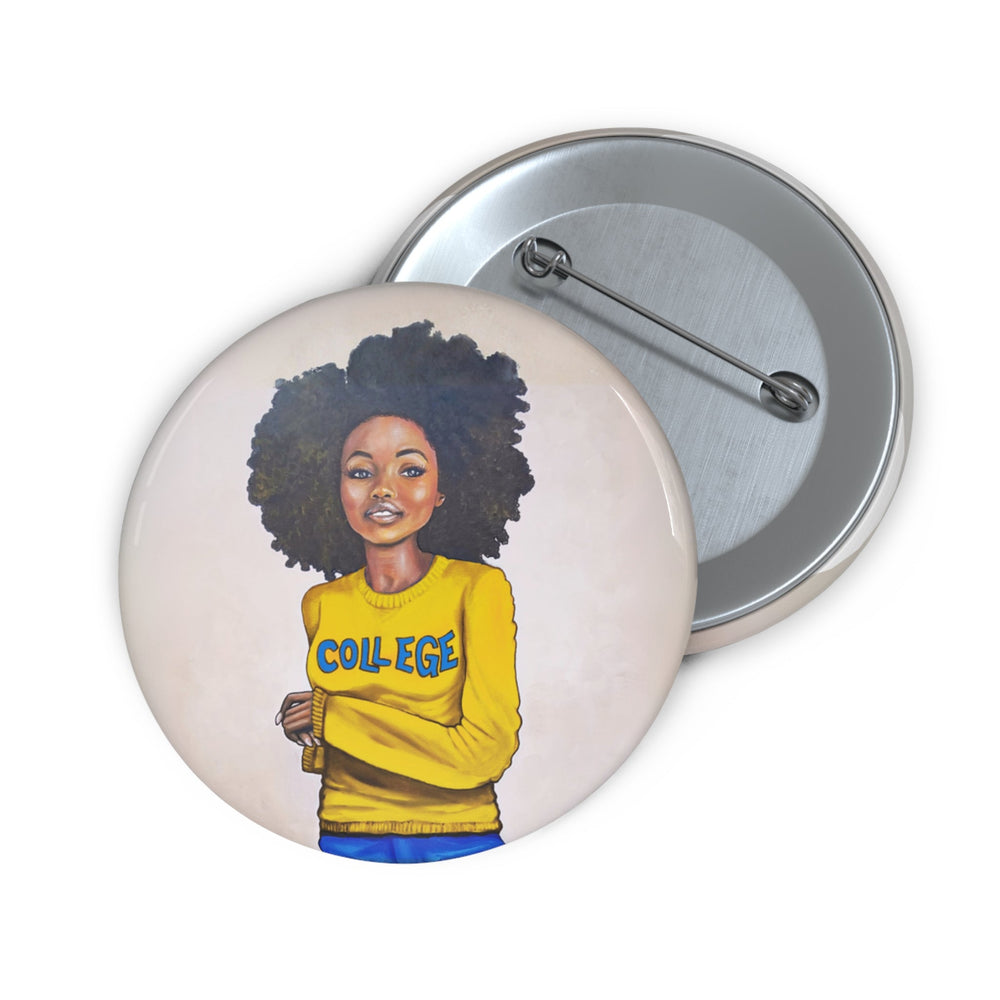 College Blue and Gold Pin Button