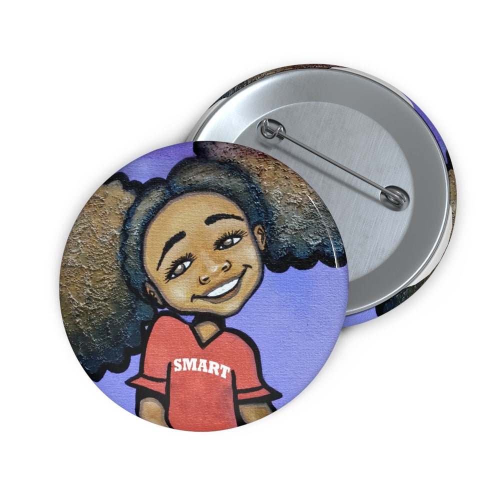 Smart Girl Pin Button