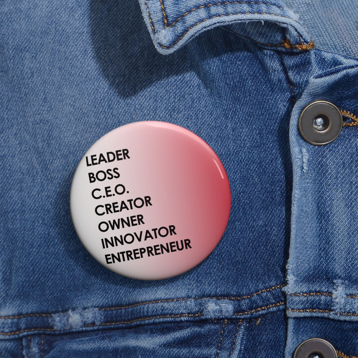 LBC Words Pin Button, White and Red