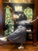 Cora Spearman Hawaii WOMENS Palaka Navy Pleated Maxi Skirt