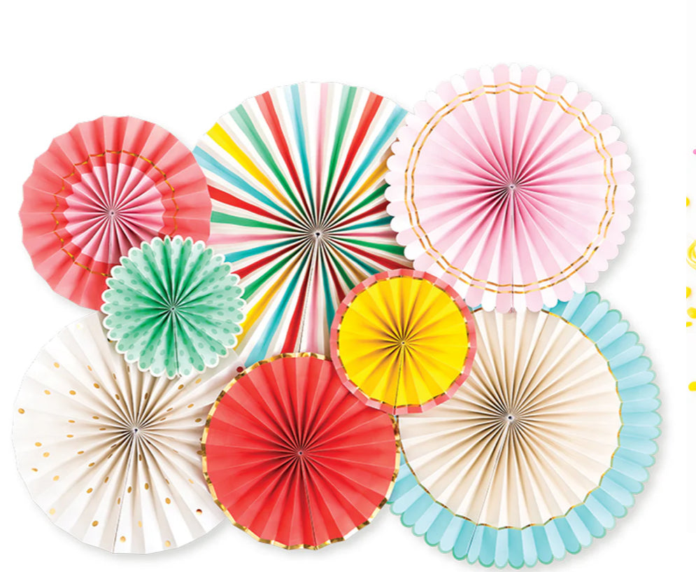 HIP HIP HOORAY PARTY FANS SET