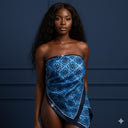 Abundantly Blue Adinkra - Silk Blend Scarf