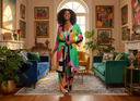 ABEILLE CREATIONS-Amayah Design- Women’s Satin-Feel Kimono Robe (Short)