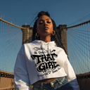 That Girl — Black Graffiti Cropped Hoodie | Around the Way Girl Collection