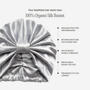 Organic Silk Hair Bonnet Silver